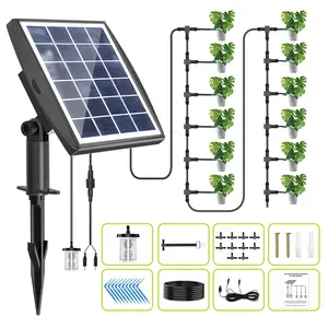 Solar Drip Irrigation Kit, Support 10 Pots,Automatic Watering System for Garden & Pots - Vacation Mode, Ideal for Busy Plant Lovers