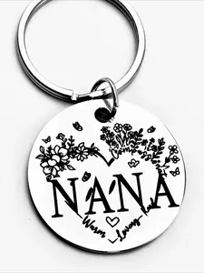 Nana personalized stainless steel keychain, suitable for car key decoration, is the perfect blessing gift for Nnan, Trendy Cute Keychain