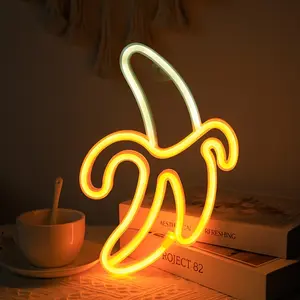 Banana Shape Neon Light, USB or Aa Battery Powered, Wall Decor Night Lamp, Bedroom Night Light, Party Gift (batteries Not Included)