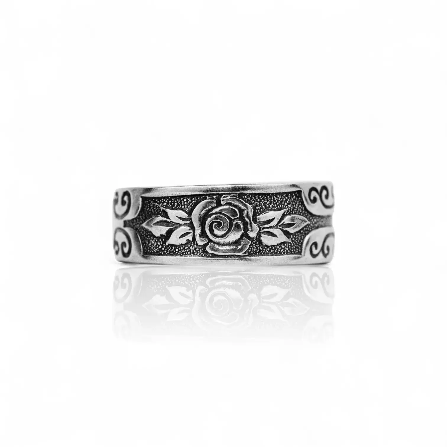 Enchanted - Handcrafted Stainless Steel Rose Spoon Ring Enchanted - Handcrafted Stainless Steel Rose Spoon Ring