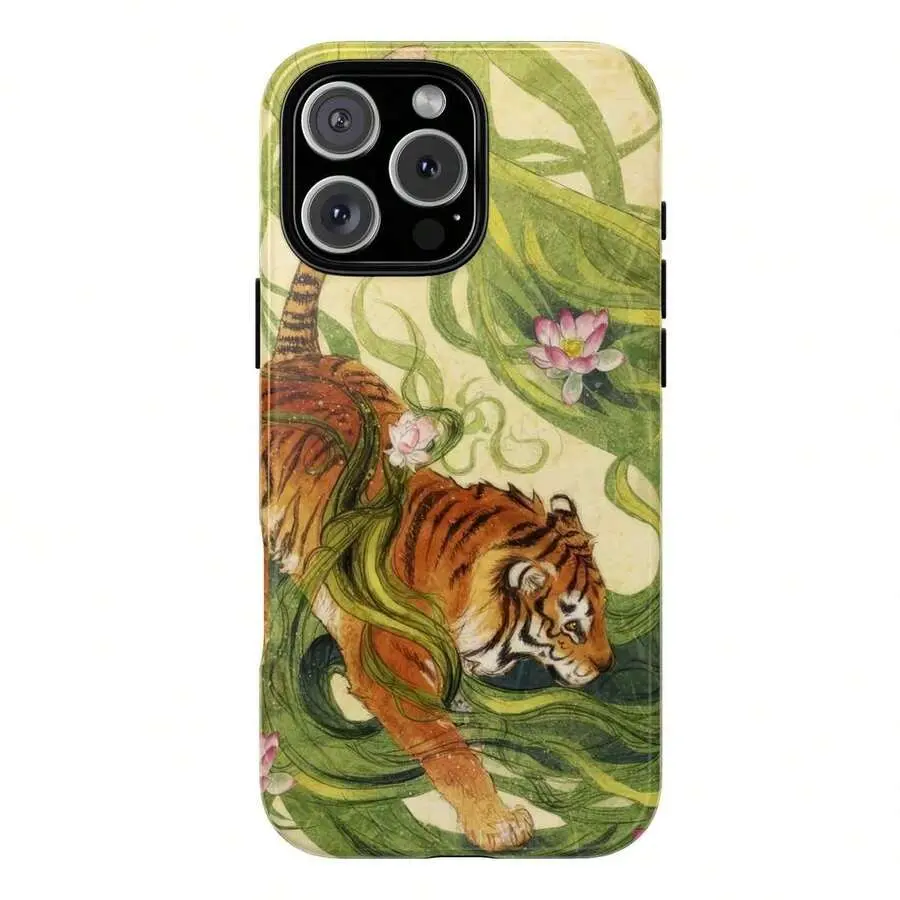 Vintage Tiger Collage Phone Case with Japanese Traditional Art Print - Smartphone, Cellphone, Handheld Devices Protection for Samsung Galaxy S21 S22 S23 S24 FE S24 Plus S25 Ultra