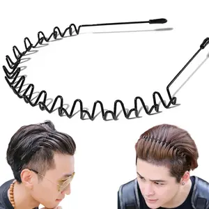 Men's Metal Hairband, Adjustable Fashion Wave Headband, Anti-Slip Sports Outdoor Band, Simple Style, Ideal Birthday Gift, Workout Headband, Non Slip Headband