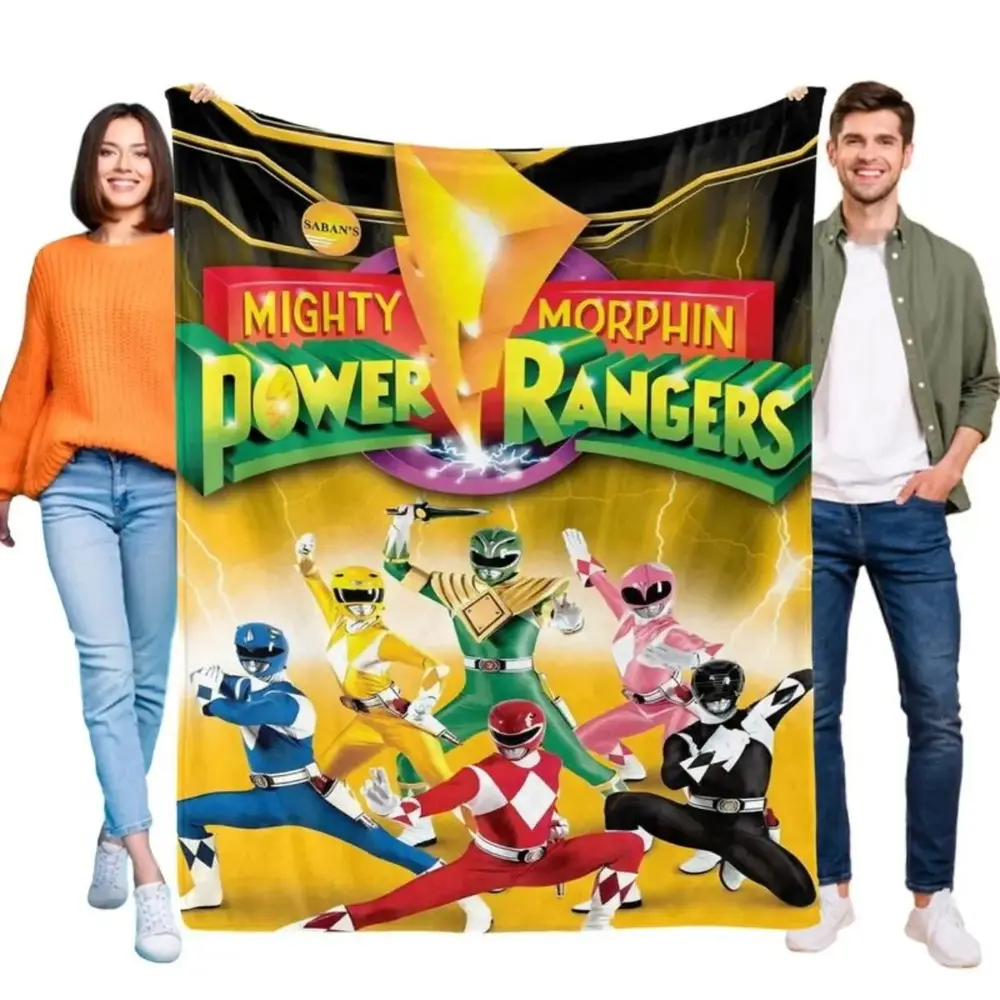 Mighty Morphin Power Rangers Flannel Throw Blanket for Kids Adults Soft Cozy Warm Fleece Blankets Gifts for Fans