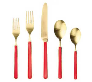 Mepra 5pc Fantasia Ice Gold Flatware Set