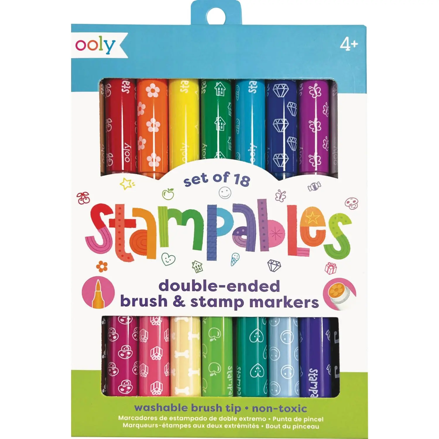 Stampables Double Ended Brush and Stamp Markers Set of 18