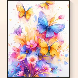 Flying Butterflies - DIY Art 5D Diamond Painting Kit 19.7*23.6 inches Home Decoration Special-Shaped Drills & Colorful Art Style Decoration