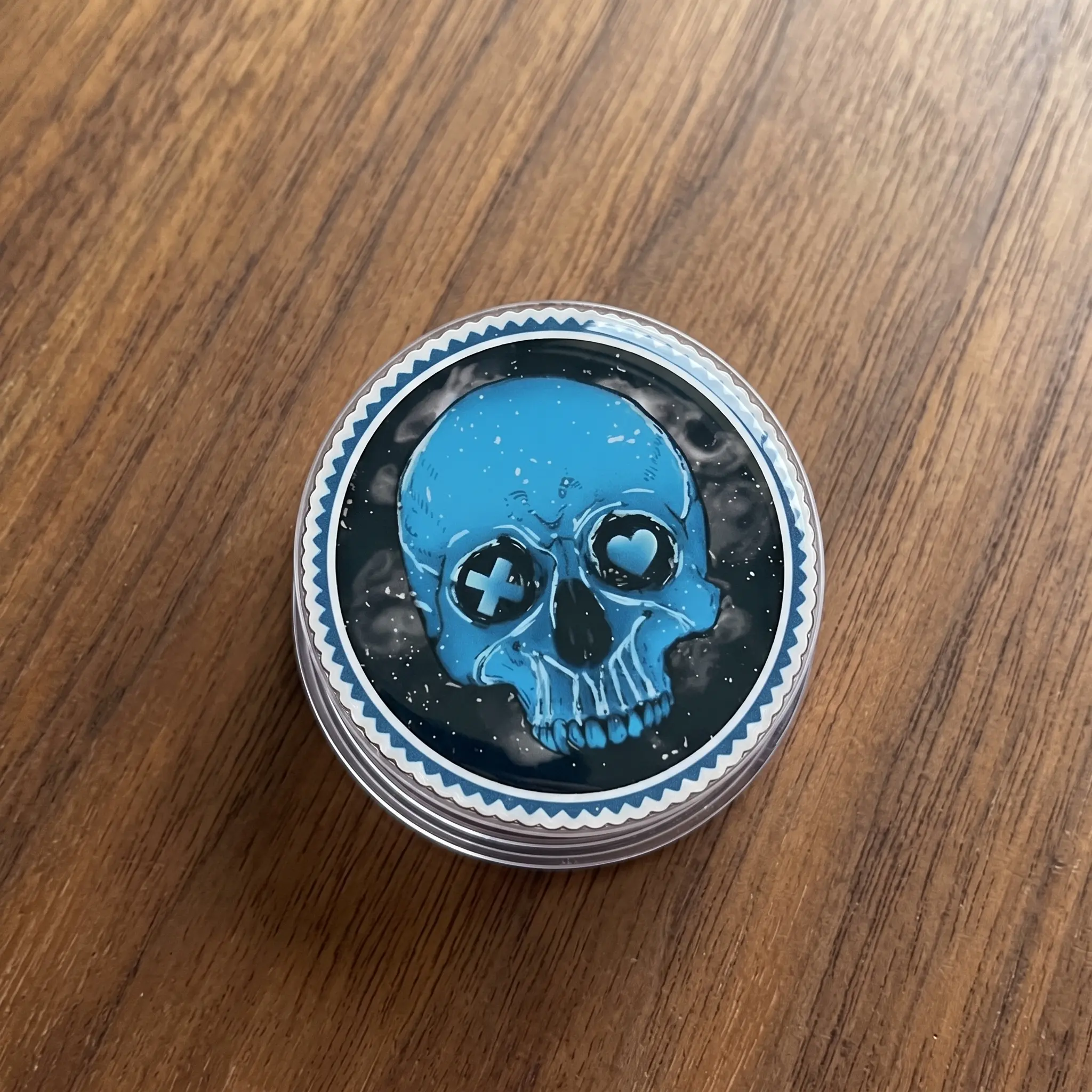 Blue Skull Light Out Magnetic Phone Grip & Kindle Grip, Gothic Phone Holder Stand, Dark Academia Accessory, Spooky Alternative Gift