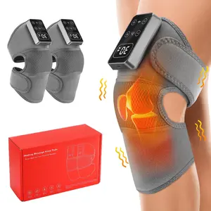 2 Pcs Heating Knee Brace with Adjustable Strap, 5 Heat Settings Up to 65°C & 3 Vibration Massage Modes, Universal for Left & Right Knees, 3000mAh Battery, USB Charging, LCD Touch Control, Knee Care & Warmth Protector, Usb Rechargeable Massagers