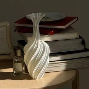 Vintage French Style Home Silk Satin Vase - 3D Printed Flower Vase, Decorative Flower Vase, Vintage Room Decor, Artistic & Stylish Home Decor, Home Decoration, Premium Gift, Lightweight & Easy to Move, Enhances Artistic Atmosphere