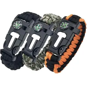 Atomic Bear Cobra 5 in 1 Survival Bracelet - Adjustable Paracord Fire Starter, Compass, Whistle, & Paracord Gear Kit for Camping, Hiking, & Travel – Perfect for Fathersdaygift