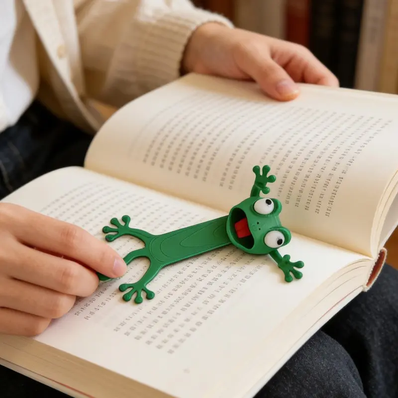 Funny 3D Frog Bookmark, Creative Cartoon Book Mark, Cute Office Supplies, Perfect Gift for Friends, Fun Learning Accessory