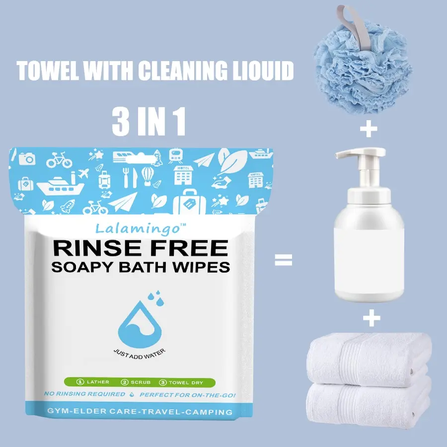 50/100pcs 30x30cm Disposable No-Rinse Cleansing Bath Towels, Quick & Convenient Body Cleaning Swimming, Gym Workouts, Travel, Hiking, Post-Surgery Care Disposable Washcloths, Washcloths for showering (25 Sheets/Pack)