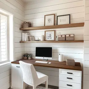 Kaboon 59.1"x23.62" Universal Tabletop, Solid One-Piece Melamine Table Top, Double Desk L-Desk DIY, Home and Office