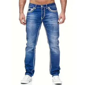 Men's Distressed Denim Pants with Pockets - Comfy Street Style
