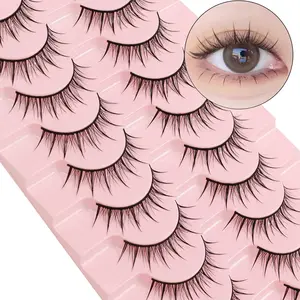 10 pairs of Natural False Eyelashes, little devil eyelashes, naturally enlarge the eyes, thick and slender, ultra soft eyelashes set