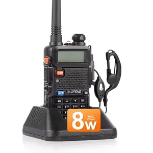 Baofeng UV-5R 8 Watt Ham Two Way Radio Upgrade Version (144-148/420-450Mhz), Dual Band Walkie Talkie 1800mAh Li-ion Battery