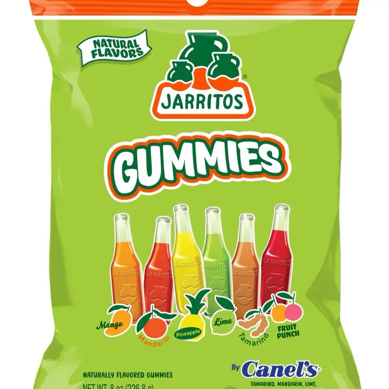 Canel's Jarritos Original Soft Chewy Gummy Candy Snack - 8 oz Bag, 5 Fun Soda Bottle Shapes, Mango, Mandarin, Pineapple, Limon, Tamarind, Fruit Punch Flavors - Sweet Candies