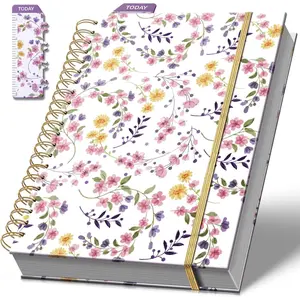 Today Undated Planner 8.5" x 11" Floral Design Daily with Hourly Schedule 365 Days Weekly & Monthly Planners To Do List for Women 2025 Pink with Inner Pocket