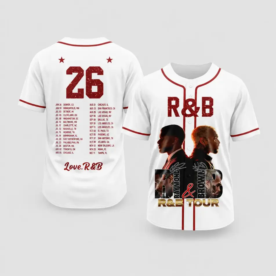 R&B Concert Style Jersey, Retro Music Baseball Shirt, Unisex Streetwear Apparel, Vintage Music Fan Shirt, Two Legends Baseball Jersey Vintage Music Fan Shirt