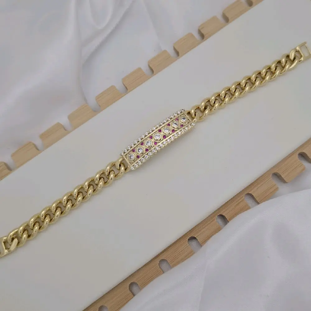 742 brazalete unisex gold plated