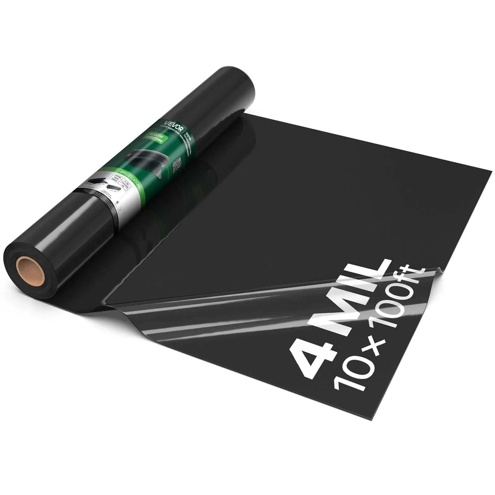 【SummerFinds】VEVOR 4 Mil Waterproof Heavy-Duty Black Plastic Sheeting, 10' x 100' Polyethylene Roll, Weed Blocker for Garden, Drop Cloth Painters Tarp, Crawl Space Vapor Barrier Covering