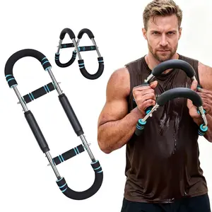 Arm Trainer Adjustable Power Twister Bar for Arm & Chest Workout — Portable Upper Body Strength Training Equipment for Men, Spring Resistance Arm Trainer for Home Gym Fitness