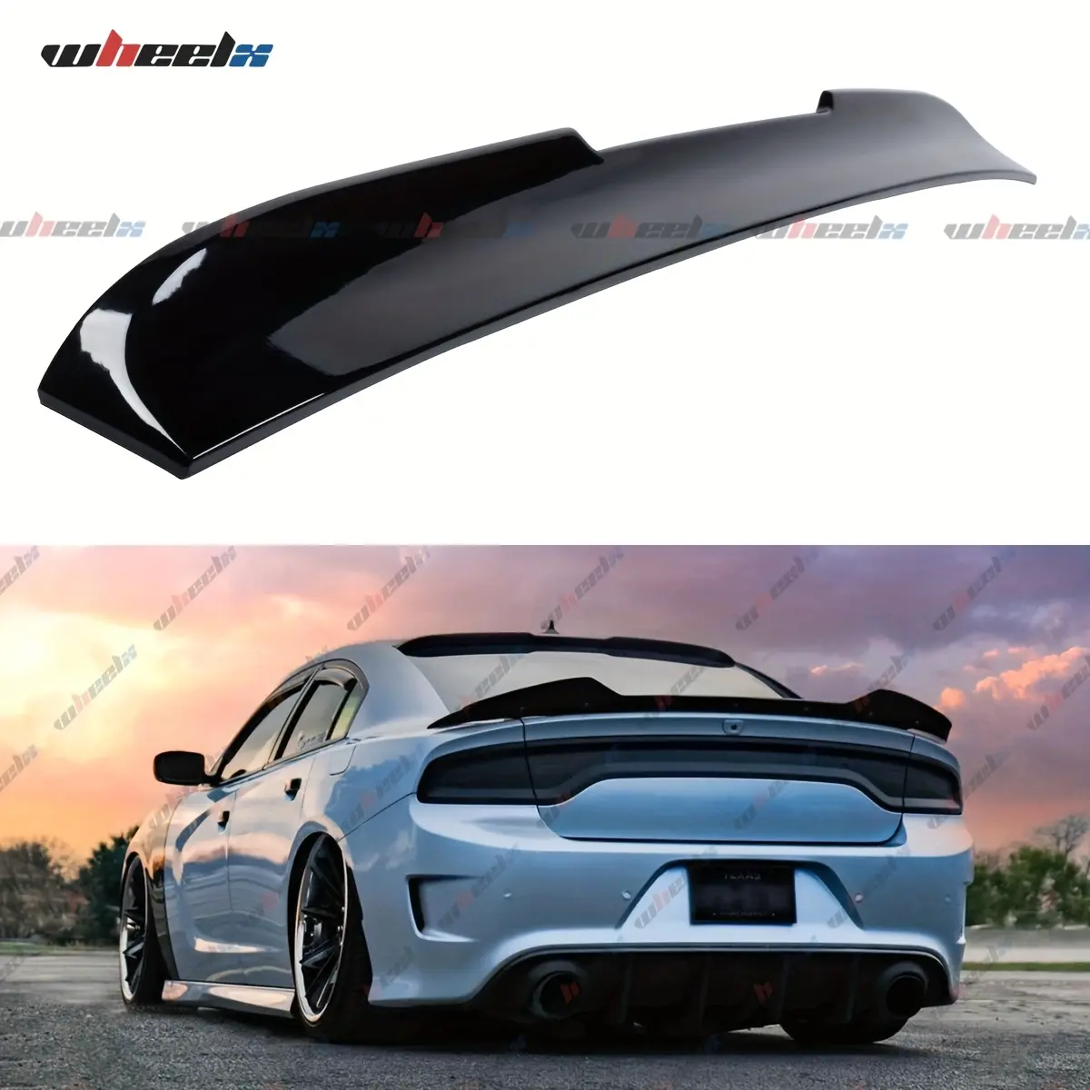 For 2011-2023 Dodge Charger All Model Rear Window Rooftop Spoiler V Style Duckbill Spoiler Wing Lip Carbon Fiber Black / Gloss Black / Matte Black
