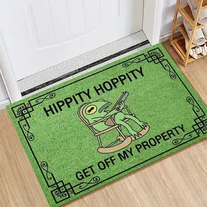 1pc Frog Pattern Non-Slip Door Mat Rug, Cartoon Pattern Rug, Home Decor Carpet, Fun Style, Suitable for Entryway, Indoor Outdoor Entrance, Bedroom Bathroom Kitchen