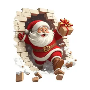 Santa Claus Wall Sticker, Removable Vinyl Christmas Decal, Easy Installation, Perfect for Living Room and Home Decor