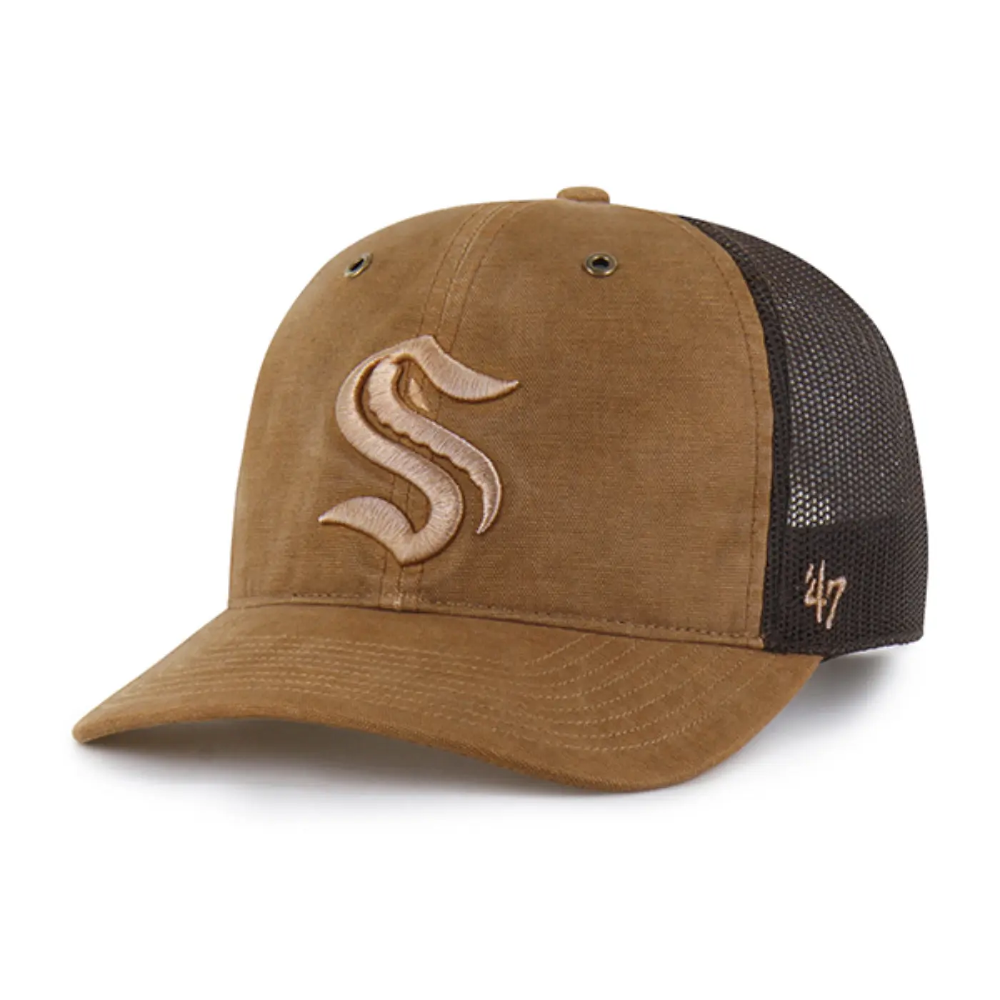 Seattle Kraken '47 Carhartt GD Brown Trucker Cap