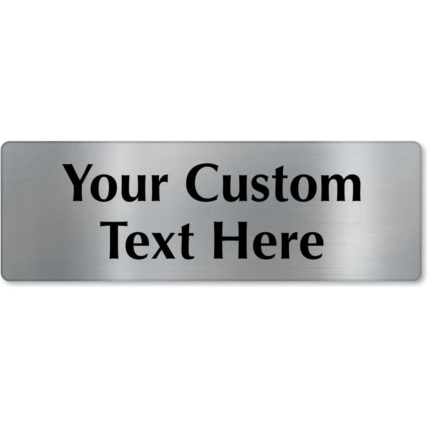 Custom Steel Sign - 4" x 16", 40 mil Stainless Steel Metal, Personalized Engraved Sign for Business, Office, Door, Wall, Heavy-Duty Premium Engraved Steel Plaque, Silver and Black