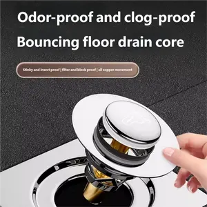 Modern Pop-up Floor Drain Odor-proof Clog-proof Bouncing Core Universal for Bathroom Sewers Anti-backflow Push-button Type