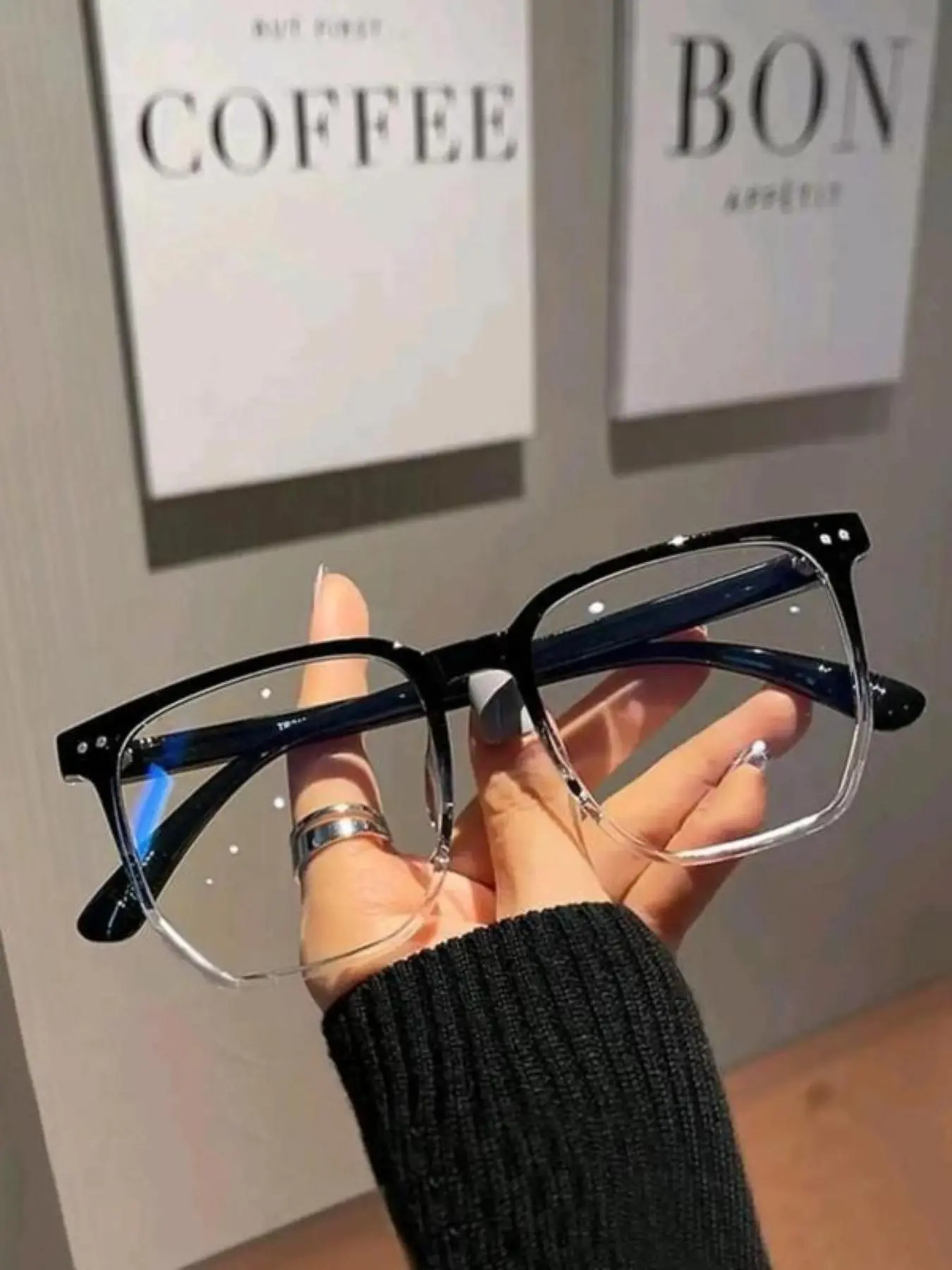 ShineThru Unisex Square-Rectangle PC Full Rim Blue Light Blocking Sunglasses (Blue Light Glasses), 2026 Summer Street Trend, Simple Design, Suitable for Daily & Campus Use, Ideal Gift for Girlfriends