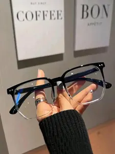 ShineThru Unisex Square-Rectangle PC Full Rim Blue Light Blocking Sunglasses with Blue Light Blocking Lens, 2026 Summer Street Trend, Simple Design, Suitable for Daily Wear & Campus Use, Ideal Gift for Girlfriends