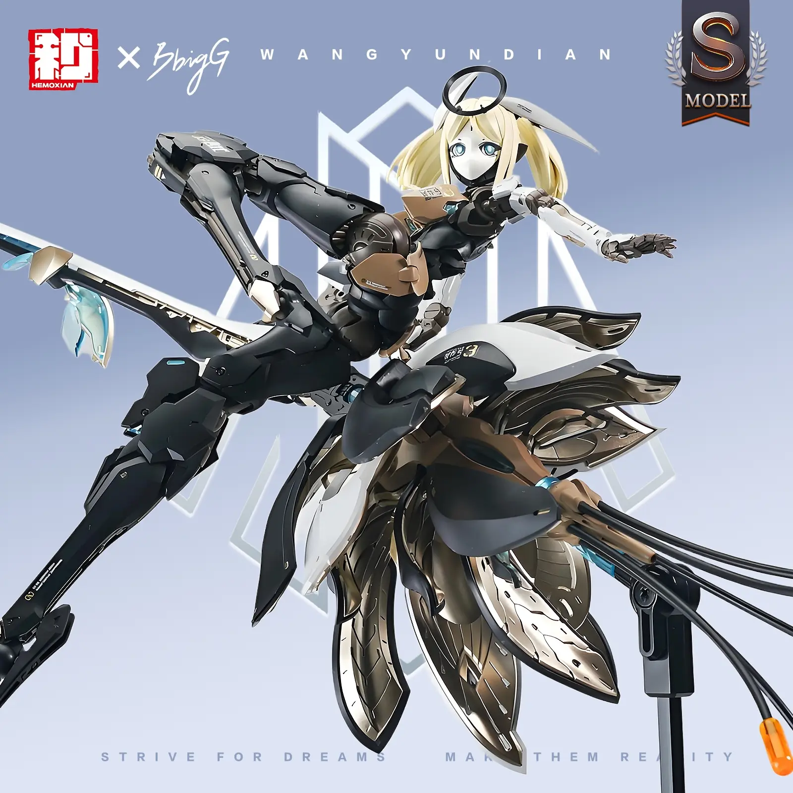 Robot Model Kit Set, Multi-Form Variable Robot Girl Assembly, Magnetic Replaceable Head Sculpture, High Mobility Skeleton, Long Display Components, Articulated Figures, Articulating Figurines