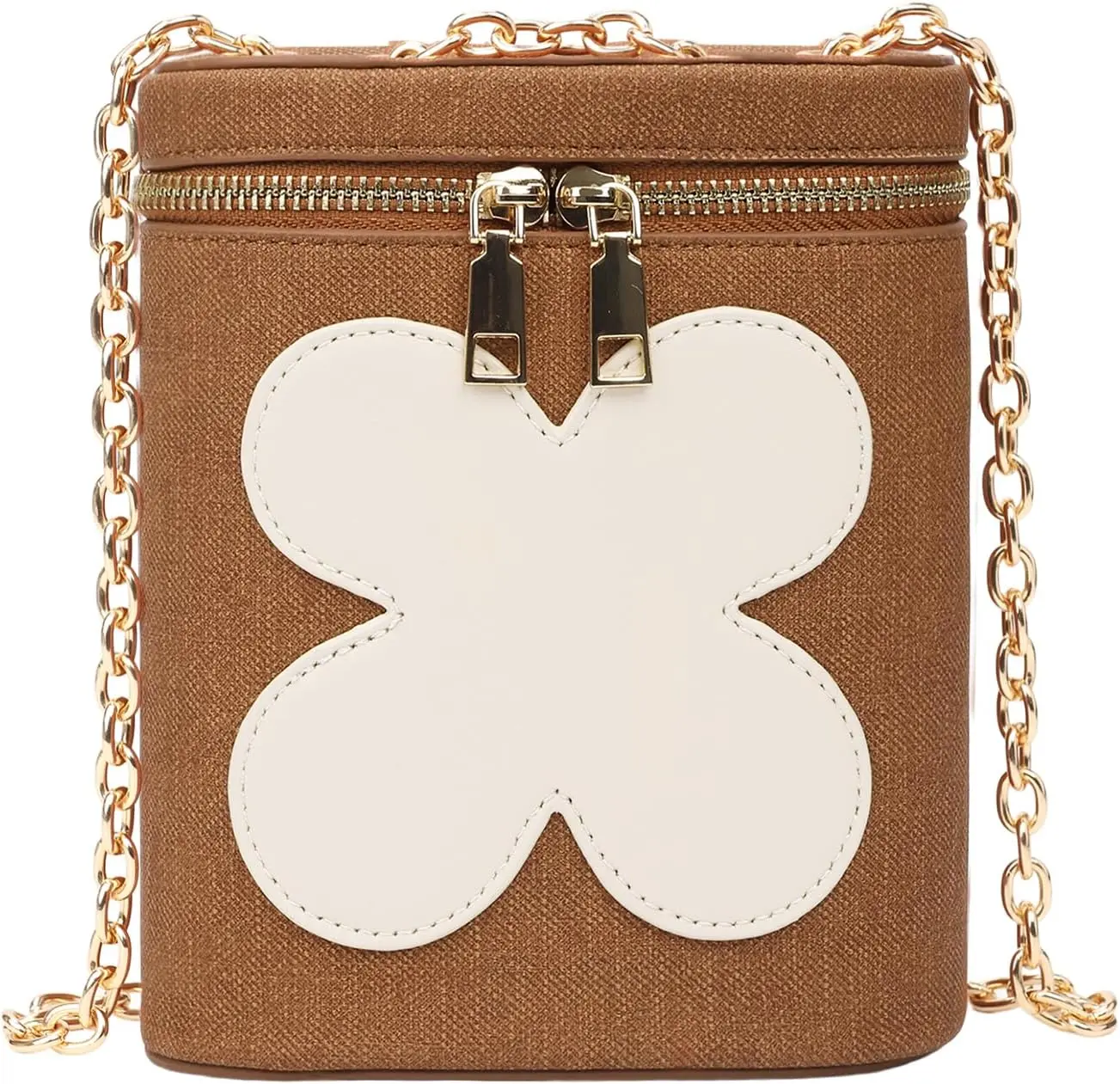 RIVERICH Mini Bucket Crossbody Bags for Women | Small Cotton leather splicingr Handbag Shoulder Purse