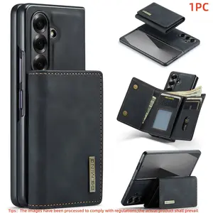 For Samsung Galaxy Z Fold 7/6/5/4/3 Case, Detachable Magnetic PU Leather, Wallet & Card Slots, Solid Pattern, Protective Phone Cover