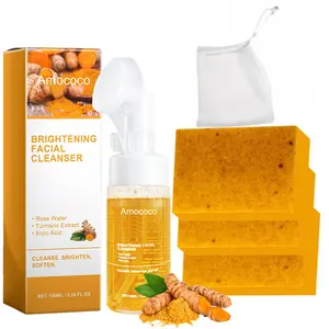 Turmeric Wash&Care Set - Turmeric Cleansing Mousse & Soap for Facial Cleansing - Gentle Radiance & Soothing Skincare - 2-Piece Set for Effective Cleansing & Brightening