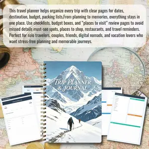 A5 70-page travel planning handbook and journal  portable itinerary checklist template, including daily diary, date, destination, budget, packing list, and other features, spiral-bound, specially designed for travel planning