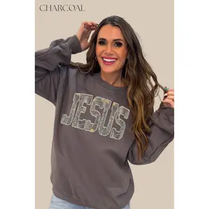 Cutie Plain Camo Phrases Western JESUS, MAMA, AMEN, PRAY, FAITH, Retro Camo, Country Distressed Cowboy Quote, Camouflage Design, Western Concert, Southern Sweatshirt