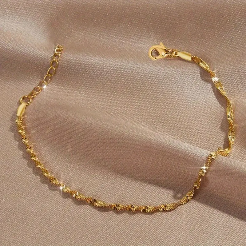 Women's Minimalist Stainless Steel Fine Chain Link Bracelet - Modern Fashion Accessories, Everyday Wear, Gift-Ready Charm, Minimal Detail Lets Outfits Shine, Personalized Touch, One Size Student Jewelry - Perfect Birthday, Valentine's Day Gift