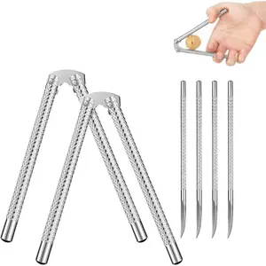 Nut Cracker 2 count and 4 Picks,Stainless Steel Nut Cracker Tool Set for Seafood Crackers Walnut(Silvery).