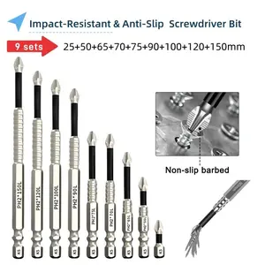 Full Set (25-150mm) · Titanium K5 Alloy Steel High-Torque Impact-Resistant Bits · Precision Threaded Anti-Slip Teeth · Cross Tip Strong Magnetic Drill Bits · Incl. Magnetic Charger (Free Gift) Power Tools Heavy Duty Screws