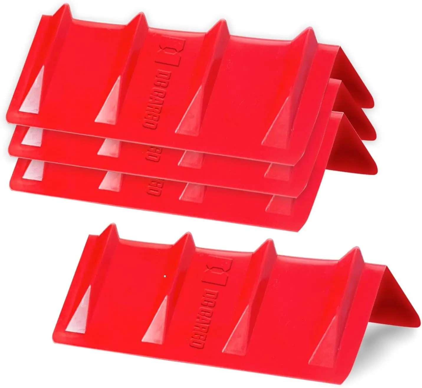 Heavy-Duty Plastic Ratchet Strap Corner Protectors (4 Pack, 8"x8"x24" Edge Guards) - Flatbed Equipment Truck Accessories with Innovative Design for Truckers, Cargo Secure Solutions