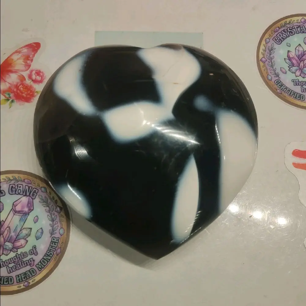 Natural Orca Agate Crystal heart