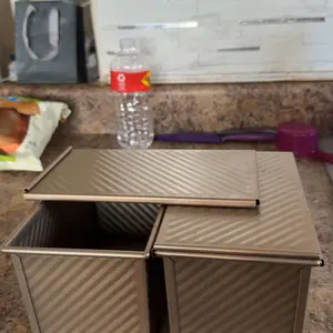 Upgrade Pullman Loaf Pan with Lid, Pullman Loaf Pan 1 LB, Pack Nonstick Sandwich Bread Pan, for Bread, Sandwiches, and Toast, Golden, Deep Side and Corrugated bakeware box mold baking sheet supplies baking tools silicone bakeware cake pan