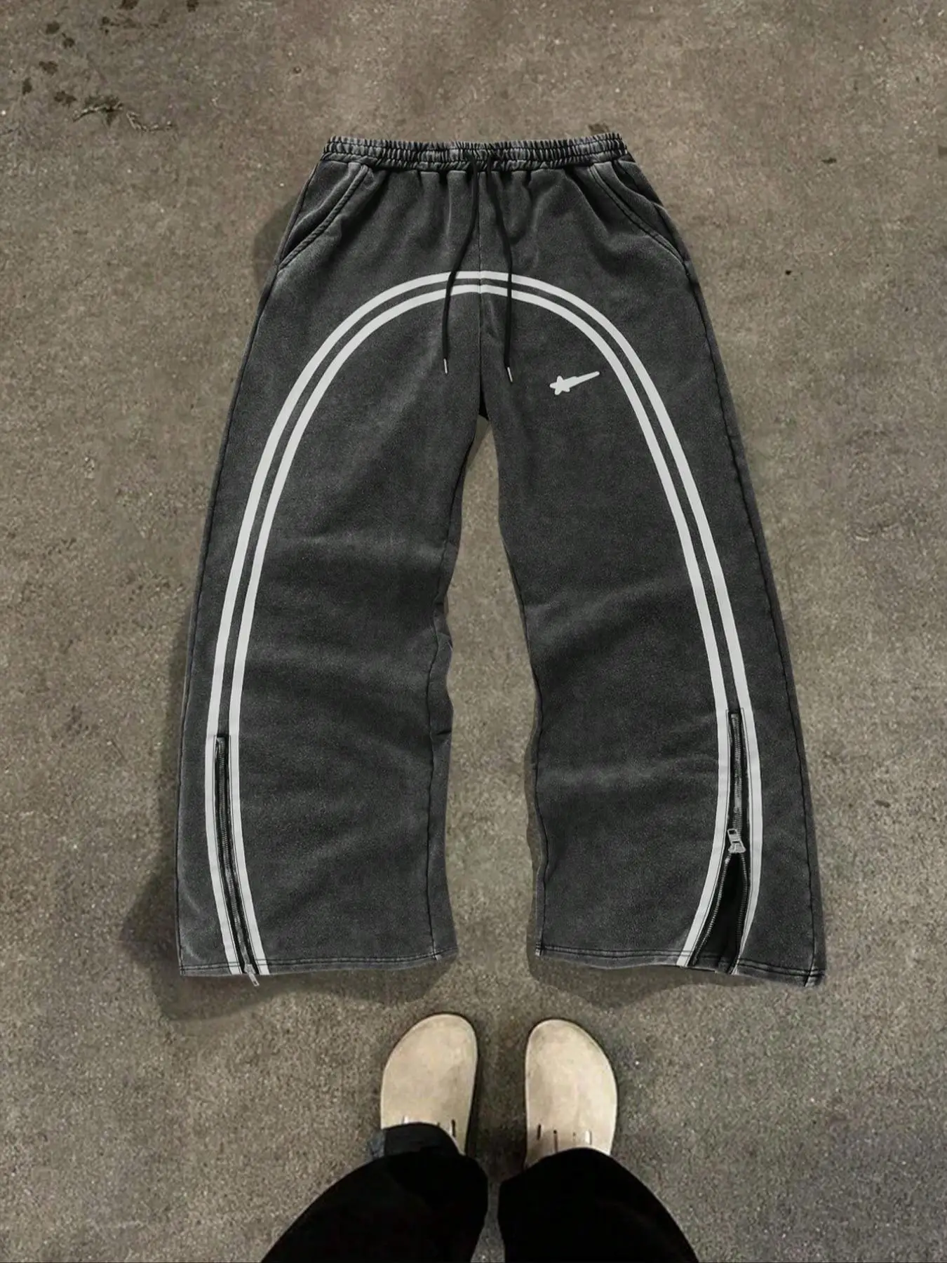 Men's Retro Style Sweatpants, Casual Comfy Loose Fit Pants for Daily Wear, Fashion Men's Bottoms for All Seasons