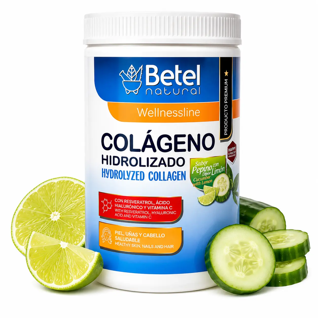 Collagen Powder with Cucumber Lemon Flavor – 14 oz