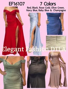 ✨ 2025 ✨ EF16107 Sparkly Stretch w/ Side Slit