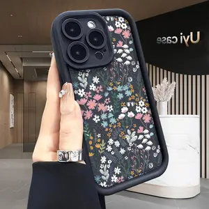 Dark Floral Wildflower Print Phone Case — Compatible with Samsung S26/S25/S24/S23/S22/S21 and iPhone 17/16/15/14/13/12/11 Phone Cases. Stylish, drop-resistant, and non-slip cottagecore aesthetic cover for women.